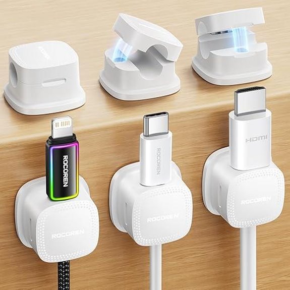 Rocoren 6-Pack Magnetic Cable Clips for Management