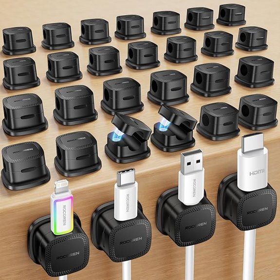 30-Pack Magnetic Cable Clips for Organization
