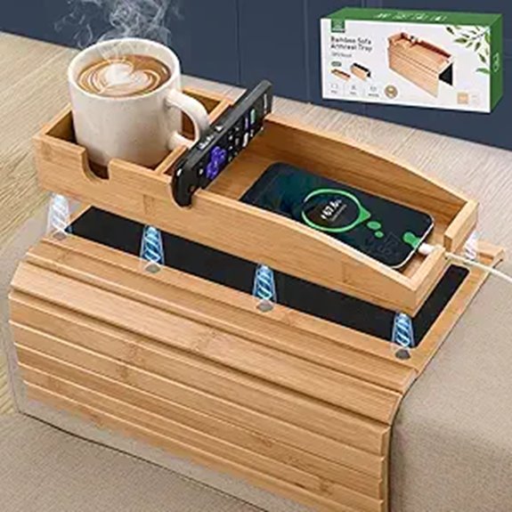 Joy&Grace Magnetic Couch Armrest Tray Table