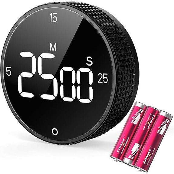 Magnetic Kitchen Timer with Loud Alarm and LED Display