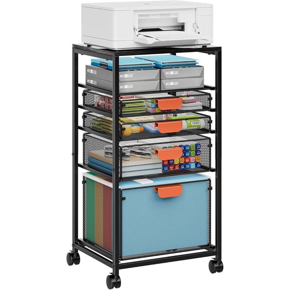 Marbrasse Rolling File Cart with 4 Drawers