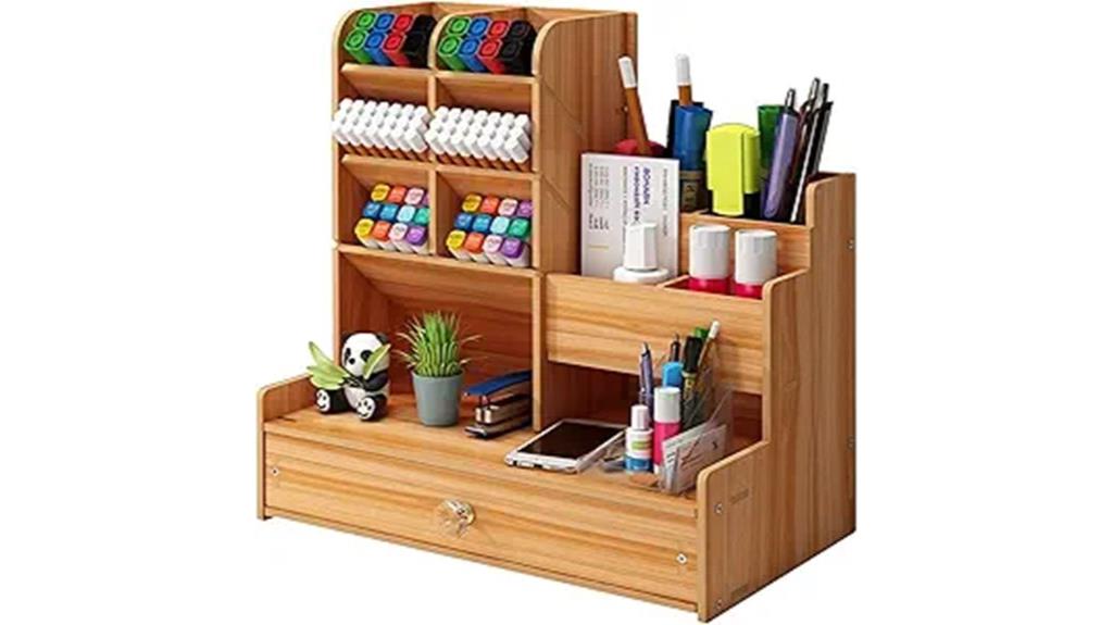 marbrasse wooden desk organizer