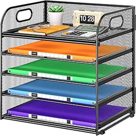 5-Tier Metal Mesh Desk Organizer and File Tray