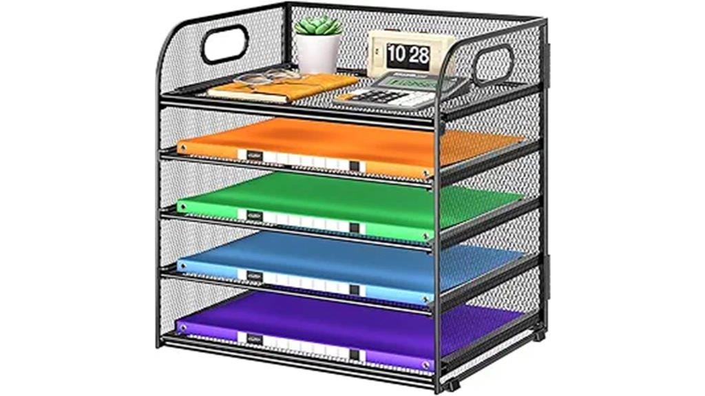 metal mesh paper organizer