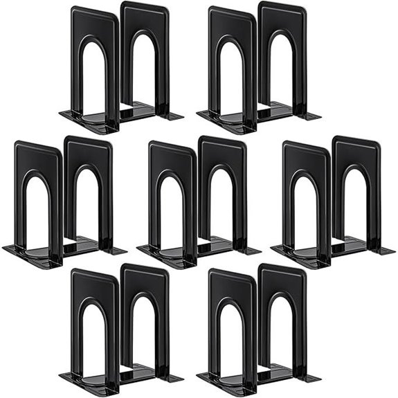 HappyHapi Metal Non-Skid Book Ends (14 Pieces)