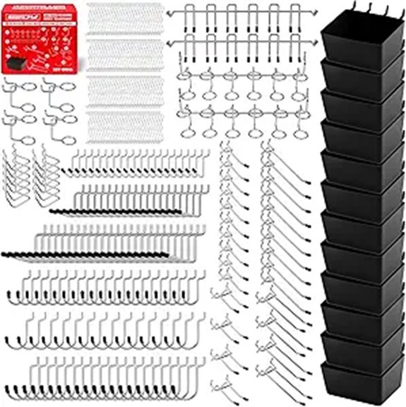 300-Piece Metal Pegboard Hook Set for Organization