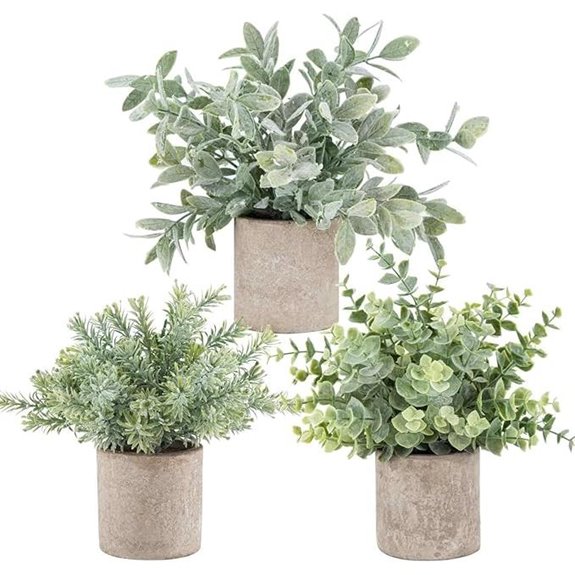 Der Rose 3 Pack Mini Artificial Eucalyptus Plants
