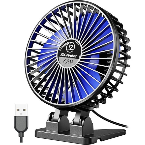 JZCreater Mini USB Desk Fan with 3 Speeds
