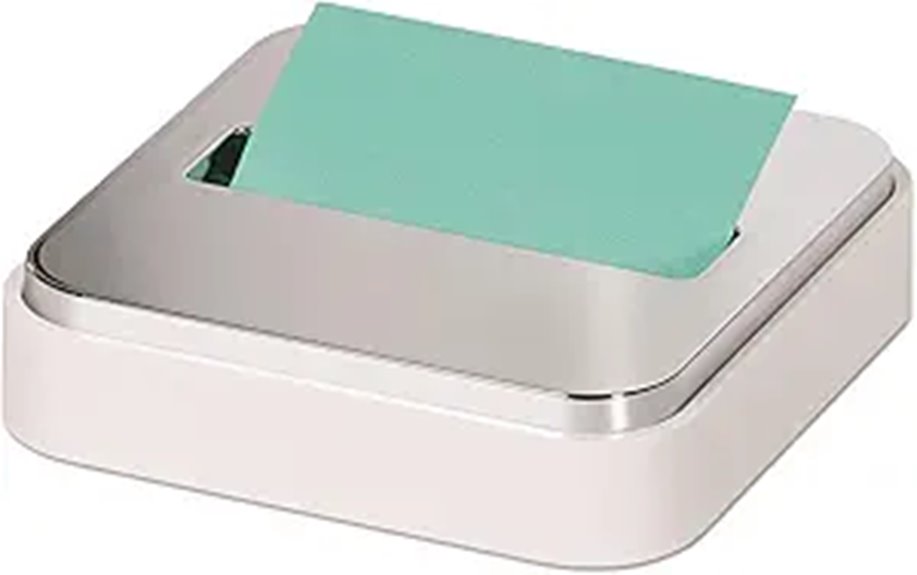 Post-it Note Dispenser for 3 in x 3 in Notes White Base with Steel Top