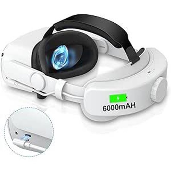 VR Head Strap with 6,000mAh Battery for Oculus Quest 2