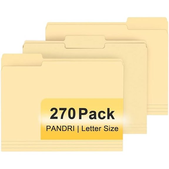 PANDRI 270 Pack Letter File Folders with Tabs