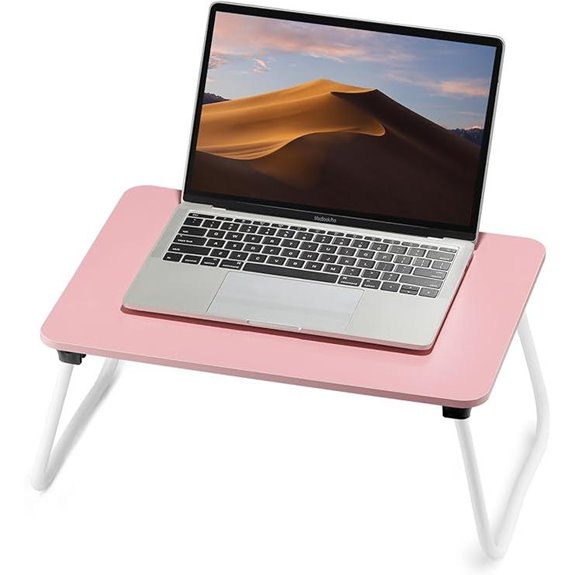 Foldable Laptop Bed Desk Portable Pink Stand