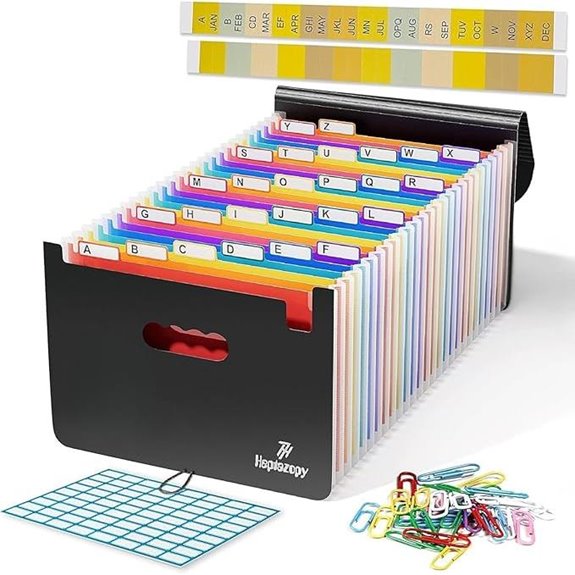 Plastic Accordion File Organizer with Pockets and Tabs