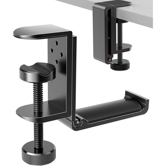 Foldable Aluminum Headphone Stand with Clamp