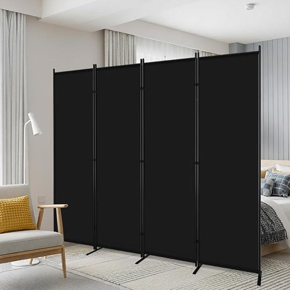 AKTOP 4-Panel Portable Room Divider 6FT Black