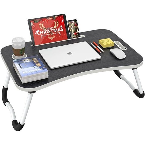 Buyify Folding Laptop Bed Desk with Cup Holder