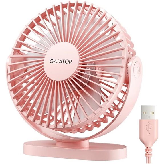 Gaiatop 5.5 Portable USB Desk Fan with 3 Speeds