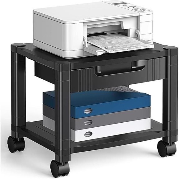 HUANUO Printer Stand with Cable Management and Drawer