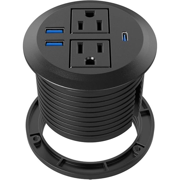 Recessed Power Grommet with USB-C and Outlets