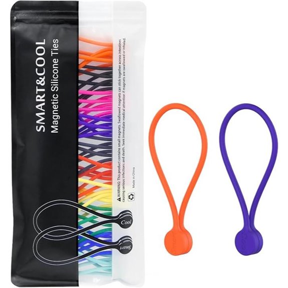 SMART&COOL Reusable Silicone Magnetic Cable Ties (30-Pack)