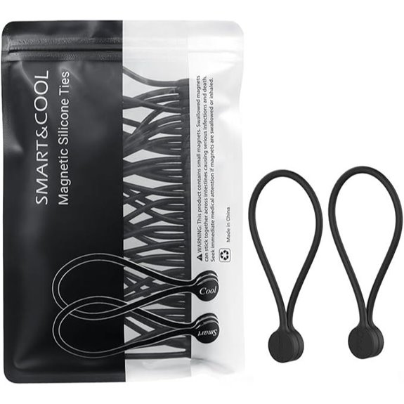 SMART&COOL Reusable Silicone Magnetic Cable Ties (20 Pack)
