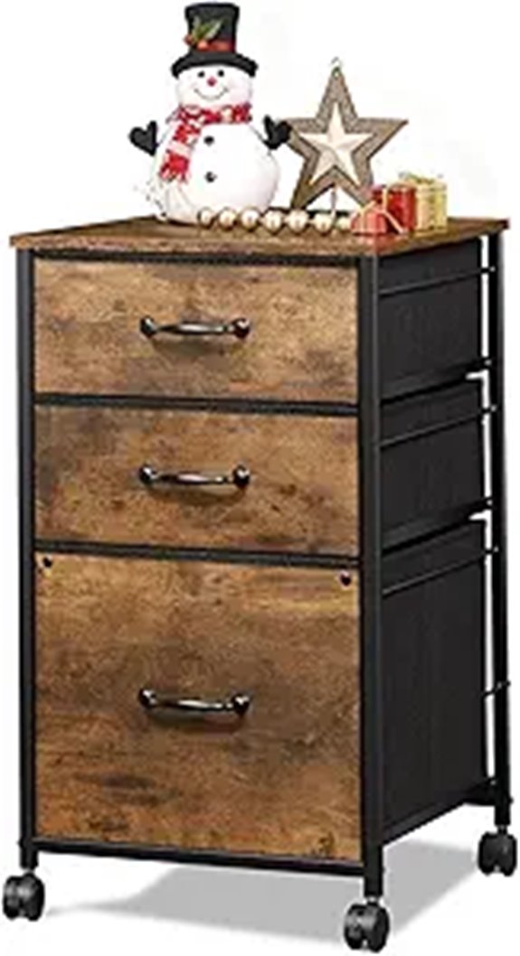 DEVAISE Rolling File Cabinet with 3 Drawers