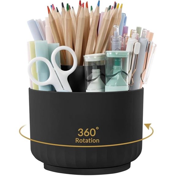 SKYDUE Rotating Pencil Holder with 5 Slots