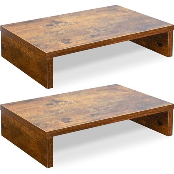 TEAMIX 2-Pack Rustic Wood Monitor Riser