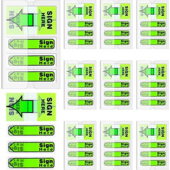 10 Pack Sign Here Stickers for Notary and Paper