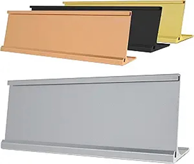 2x8 Silver Aluminum Desk Name Plate Holder