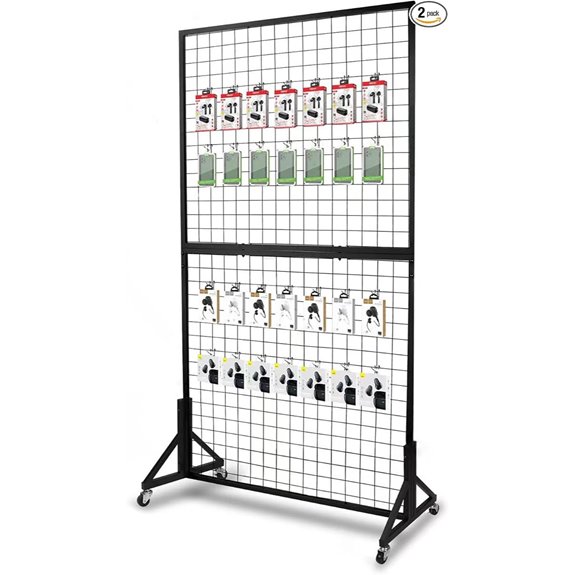 Double Gridwall Panel Display Racks (1 Pack)