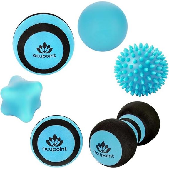 Massage Ball Therapy Set for Muscle Knots (6-Piece Blue)