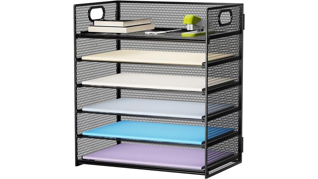six tier mesh letter tray