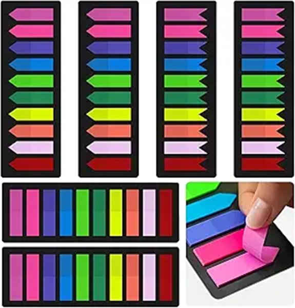 KICNIC 1500 Sticky Index Tabs with Arrow Flags