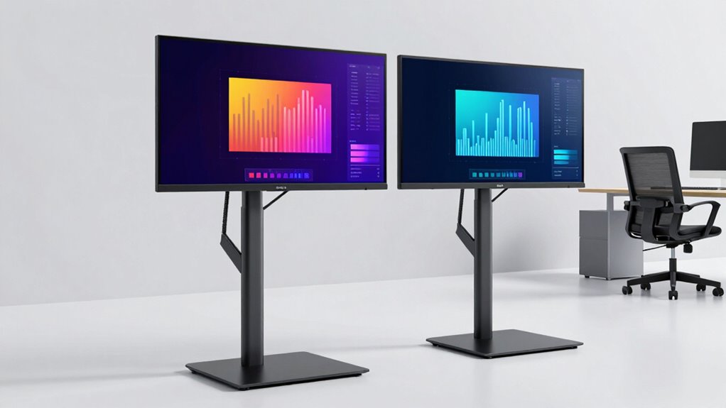 top dual monitor floor stands