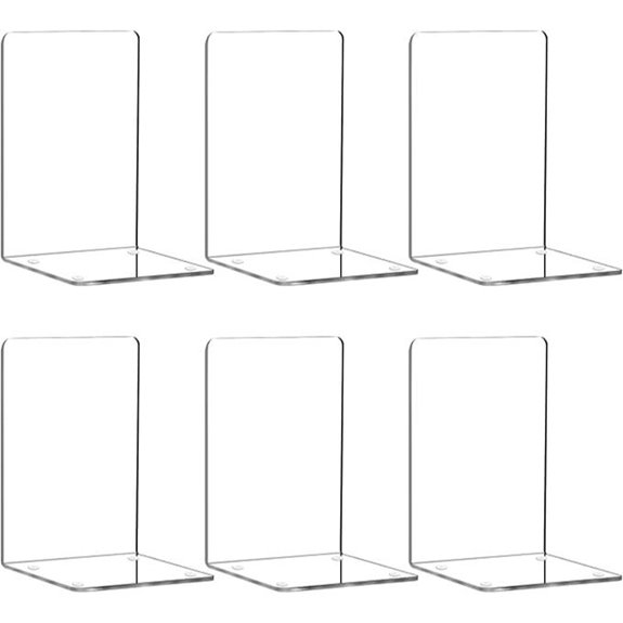 HappyHapi Clear Acrylic Bookends (6 pcs)