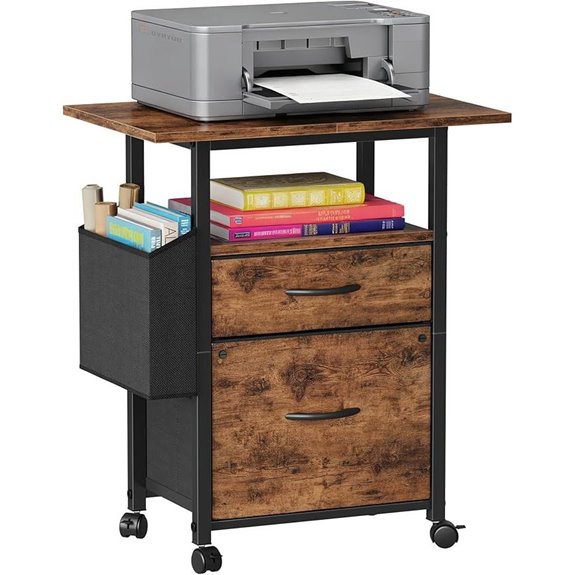 GYIIYUO 2-Drawer File Cabinet with Desktop Mobile Stand