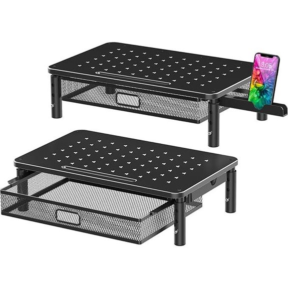 Zimilar 2-Pack Adjustable Monitor Stand with Drawer
