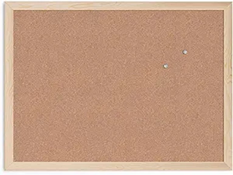 U Brands Cork Bulletin Board with Light Birch Frame