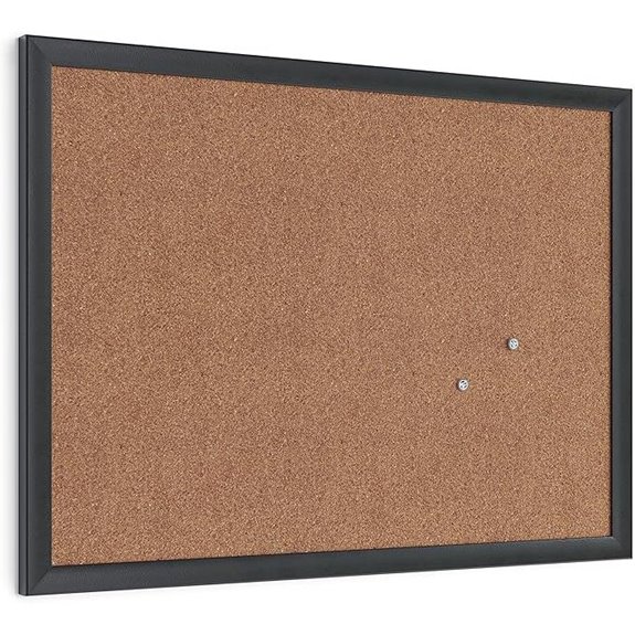 U Brands Cork Bulletin Board 17 x 23 Black Wood Frame