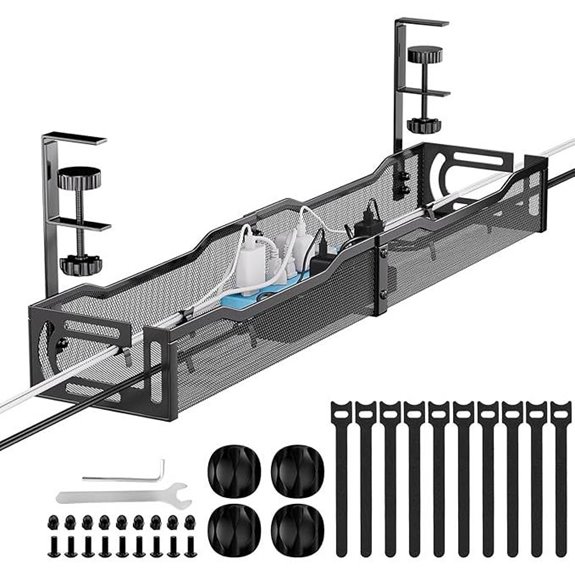 Cable Management Under Desk Clamp Organizer