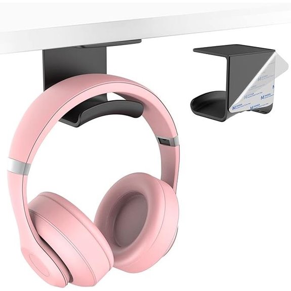HomeMount Under Desk Headphone Hook (Black)