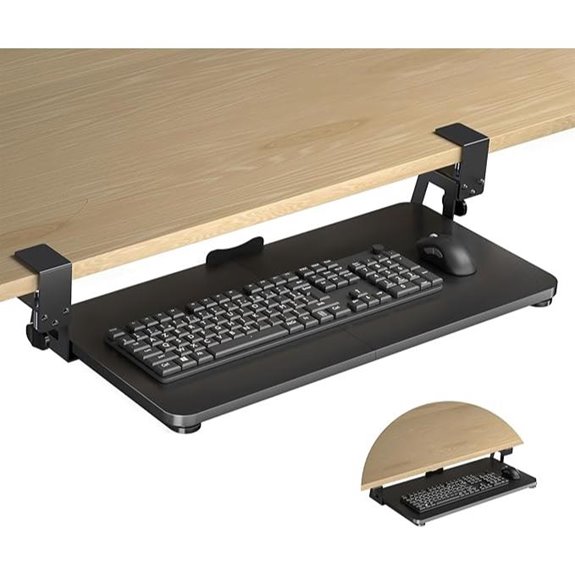 Under Desk Keyboard Tray with Slide-Out Platform