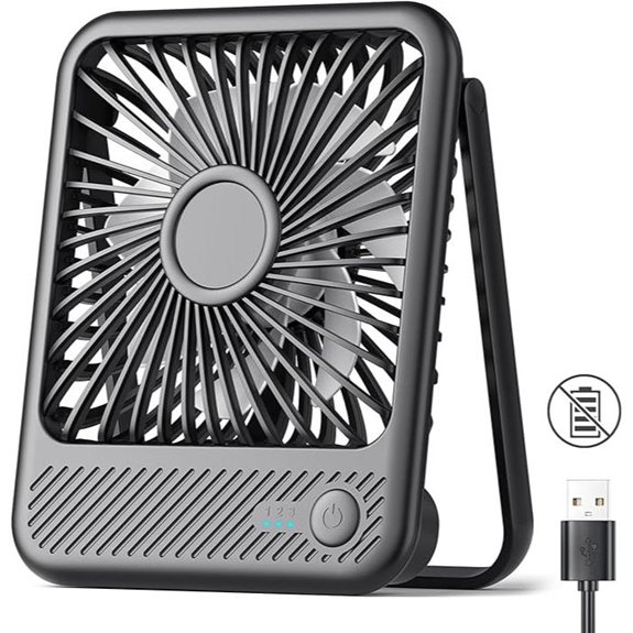Koonie USB Desk Fan with 3 Speeds and Tilt