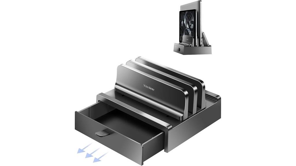 vertical laptop stand drawer