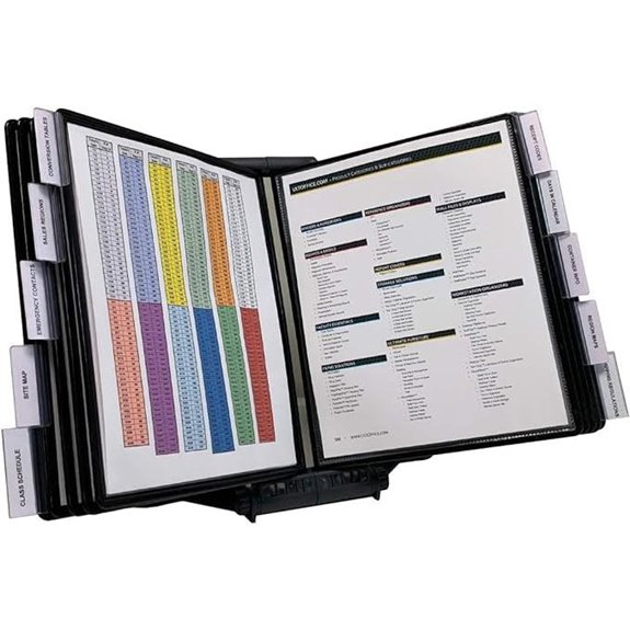 AdjustaView 10-Pocket Desk Organizer with Weighted Base