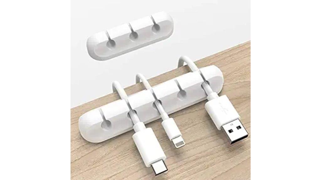 white cable clip organizer