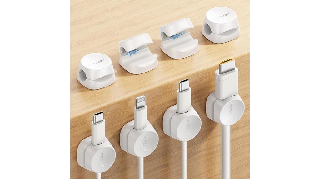 white locking cable clips