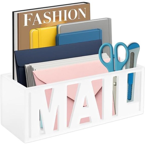 Mail Organizer Countertop – White Desk & Wall Holder