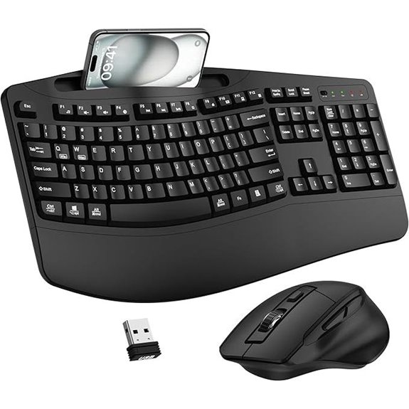 Wireless Keyboard and Mouse Combo with Wrist Rest
